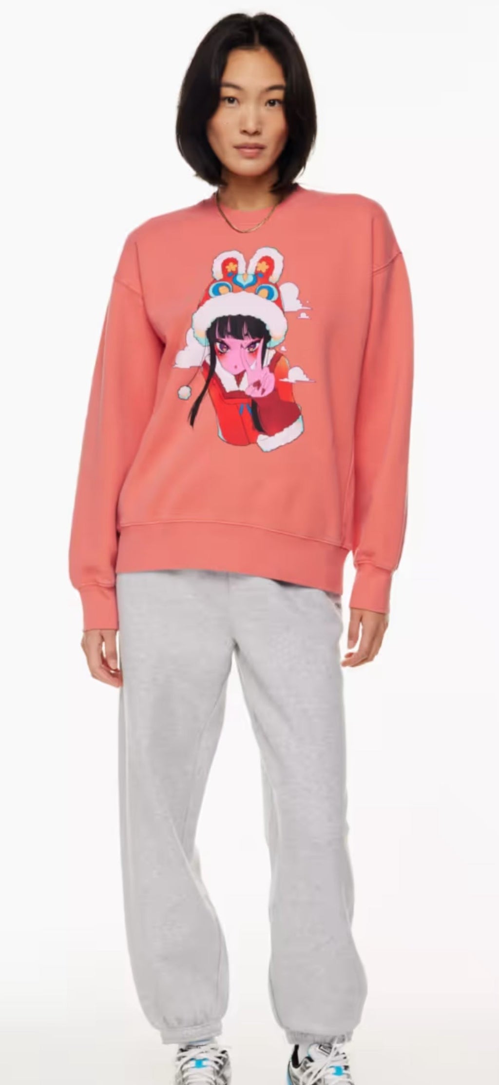 Aritzia TNA Cozy Sweatfleece Boyfriend Crewneck (S)
