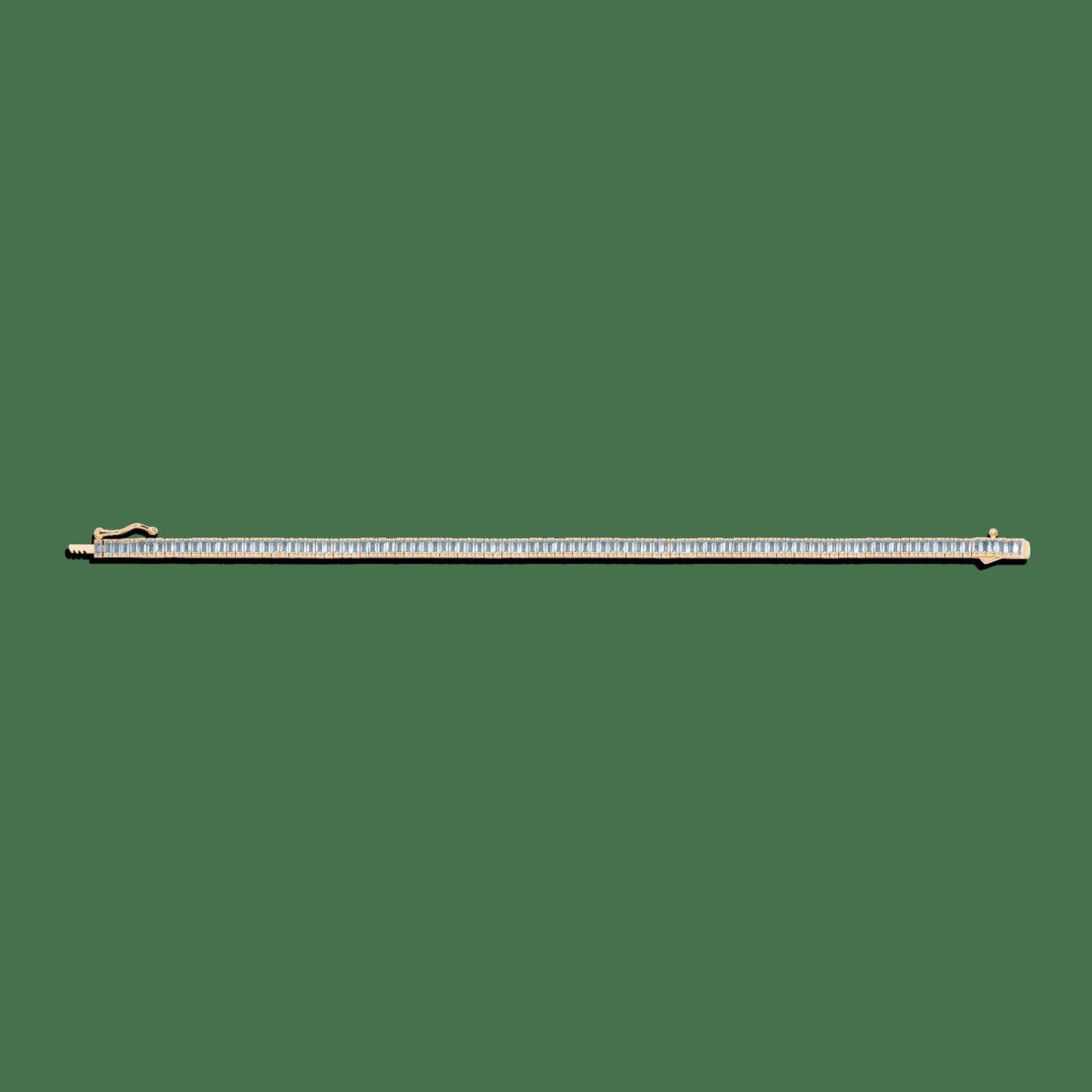 Lab Grown Aquamarine Baguette Tennis Bracelet