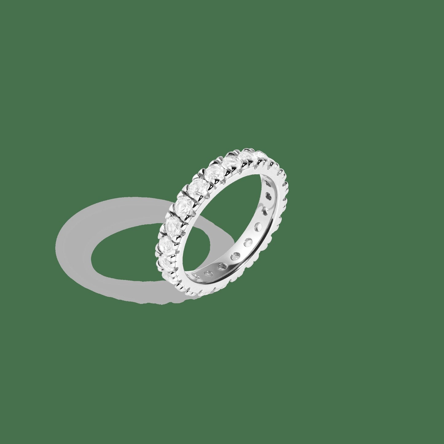 Lab Grown White Sapphire Eternity Ring