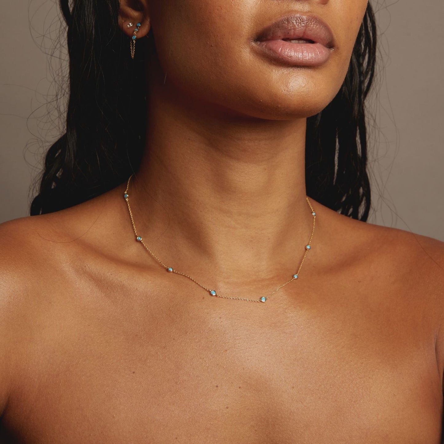 Aurate x Frye: Turquoise Station Necklace