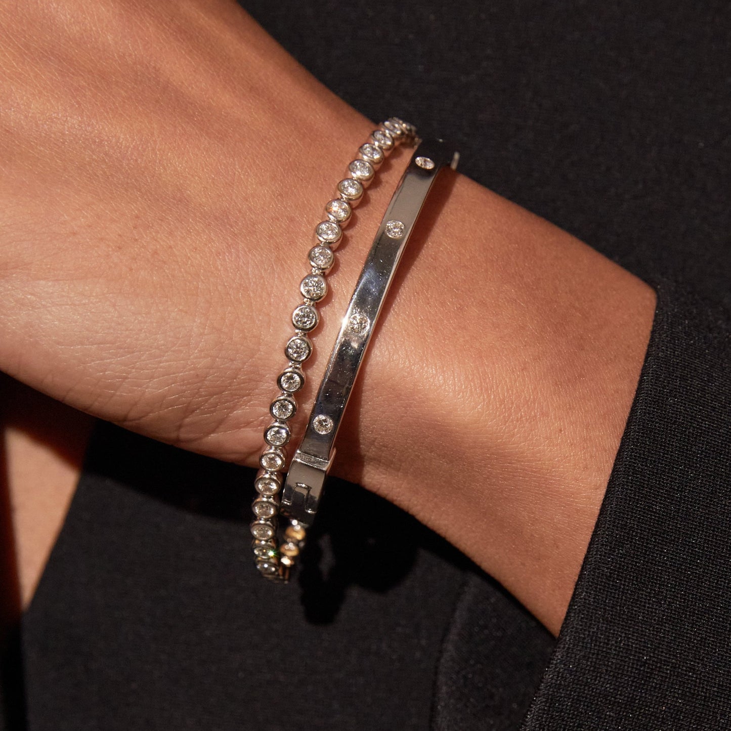 Lab Grown Diamond Station Cuff Bracelet