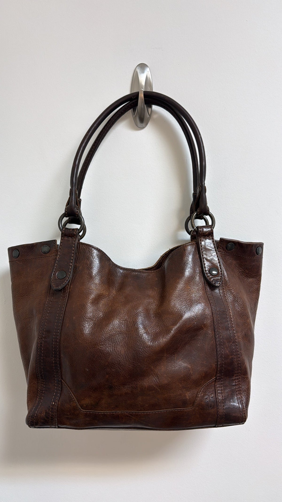 Frye Brown Leather Shoulder Bag, 18"x11" (retail $350)