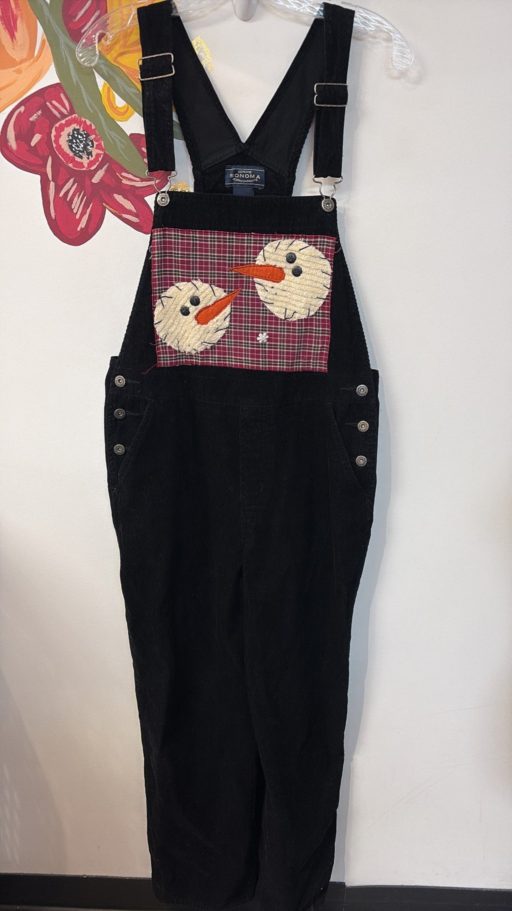 Sonoma Black Corduroy Overalls, M