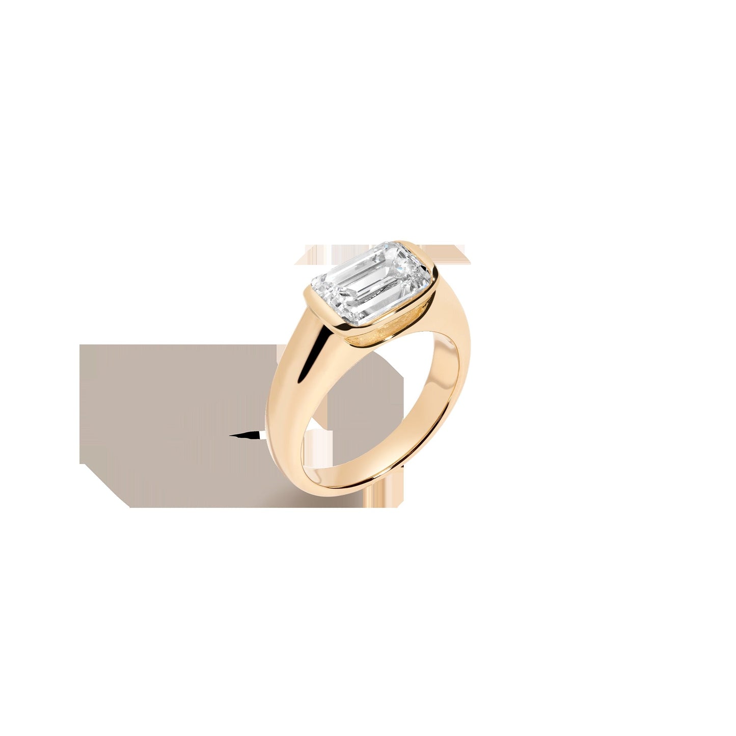 3ct Emerald Lab Grown Diamond Floating Signet Ring