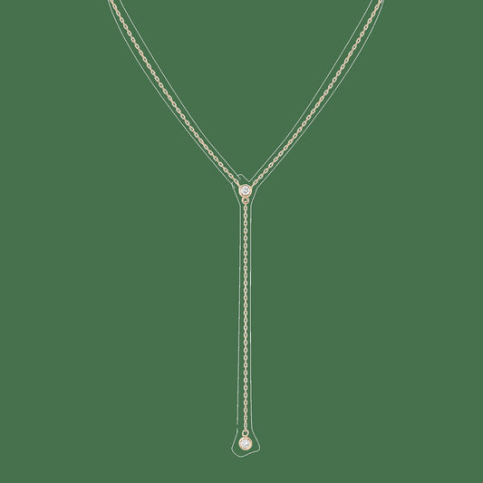 Diamond Bezel Lariat Necklace