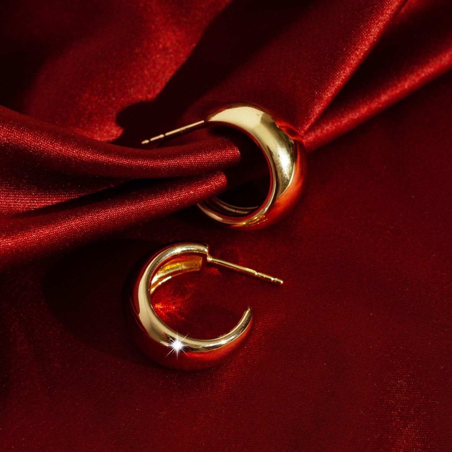 Gold Smooth Arch Hoops Small