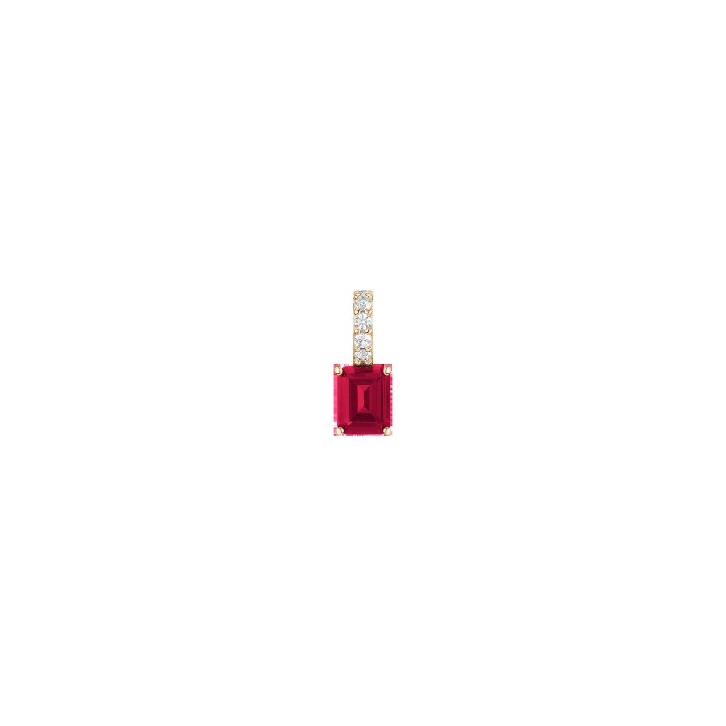 Emerald Cut Tennis Charm Pendant