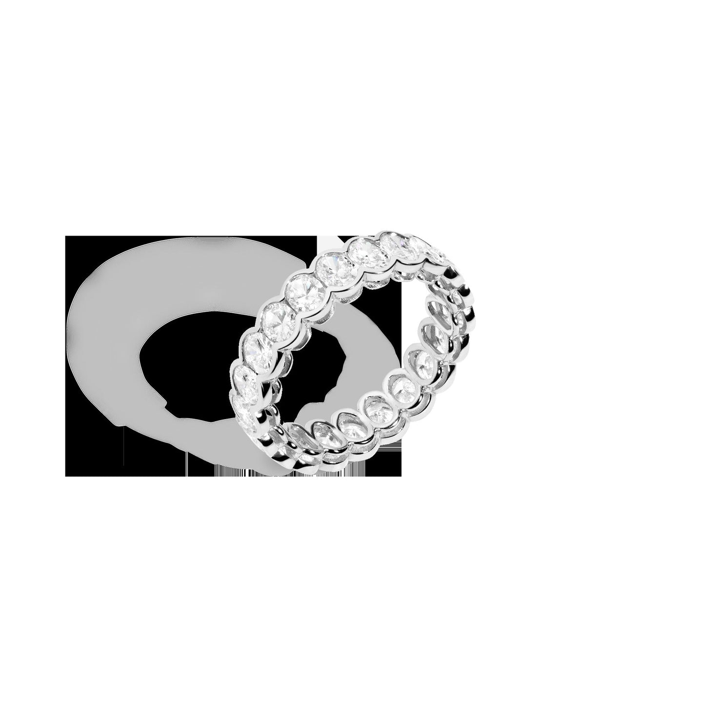 Oval Lab Grown Diamond Semi-Bezel Eternity Ring