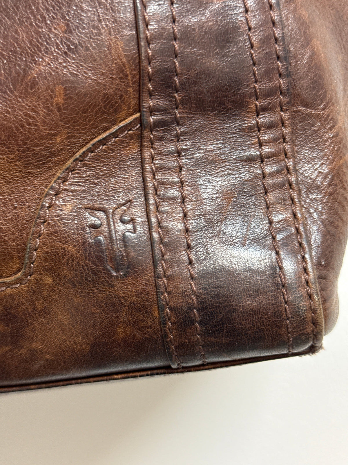 Frye Brown Leather Shoulder Bag, 18"x11" (retail $350)