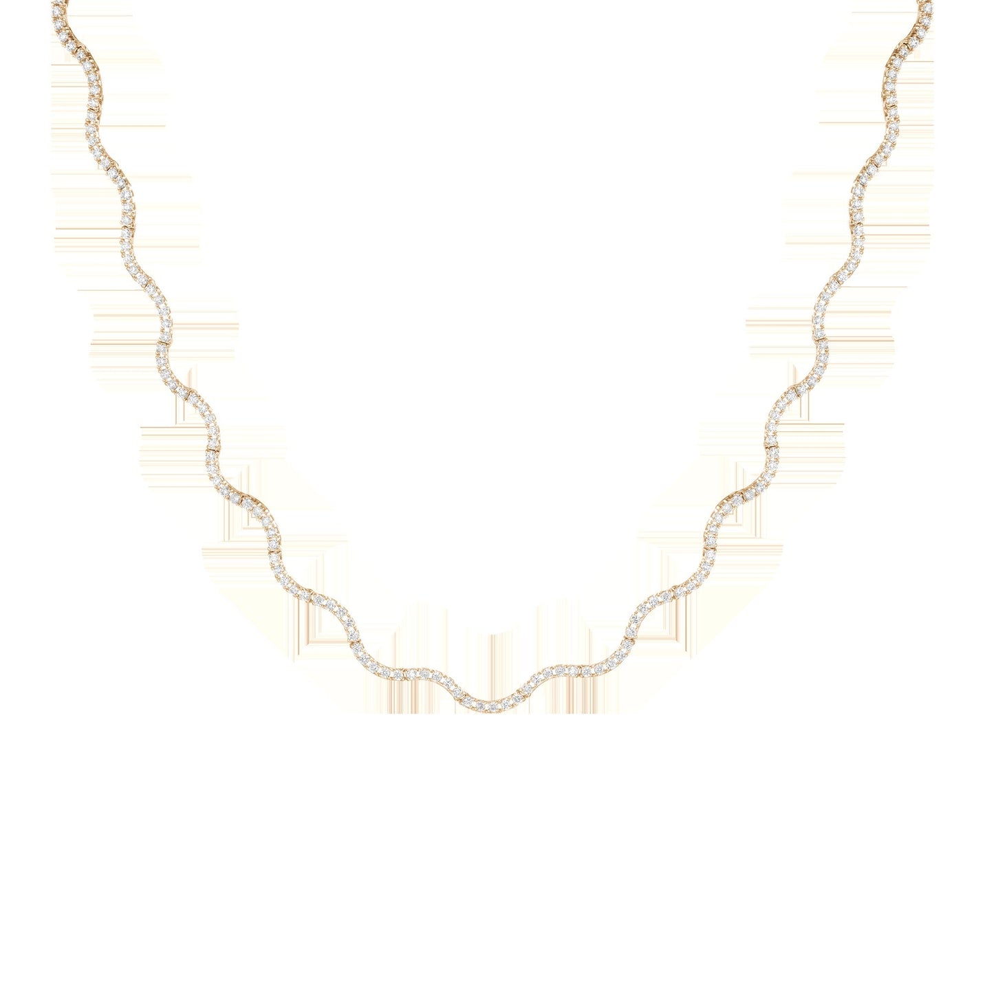 Lab Grown Diamond Wave Tennis Necklace