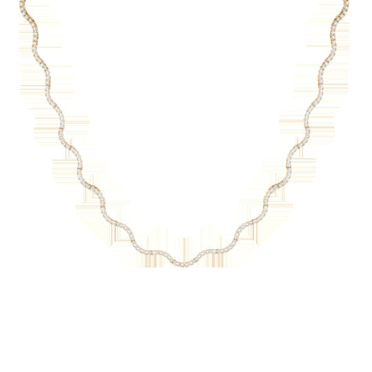 Lab Grown Diamond Wave Tennis Necklace