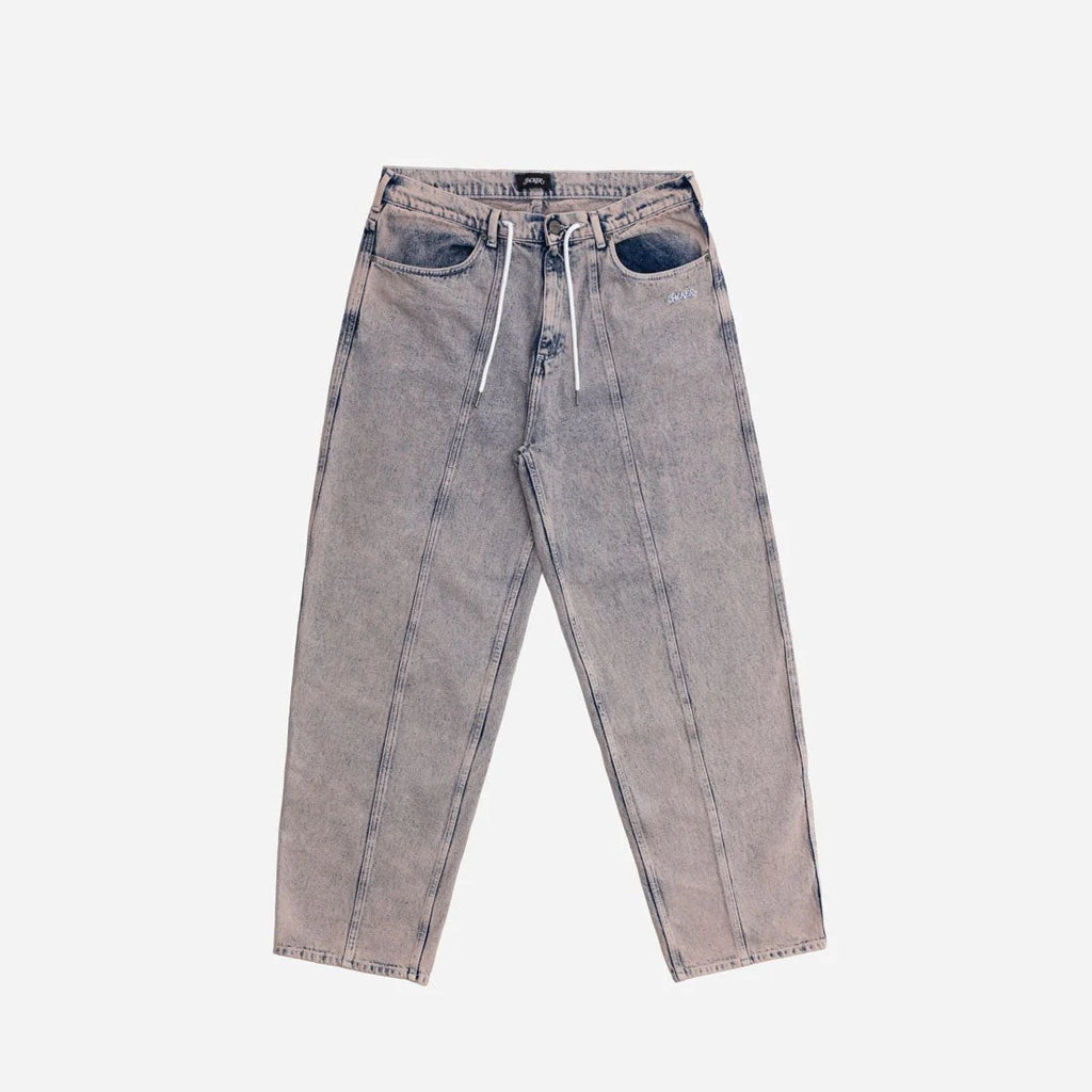 JACKER - BAGGY DENIM PANT 3 STRIPES GREY