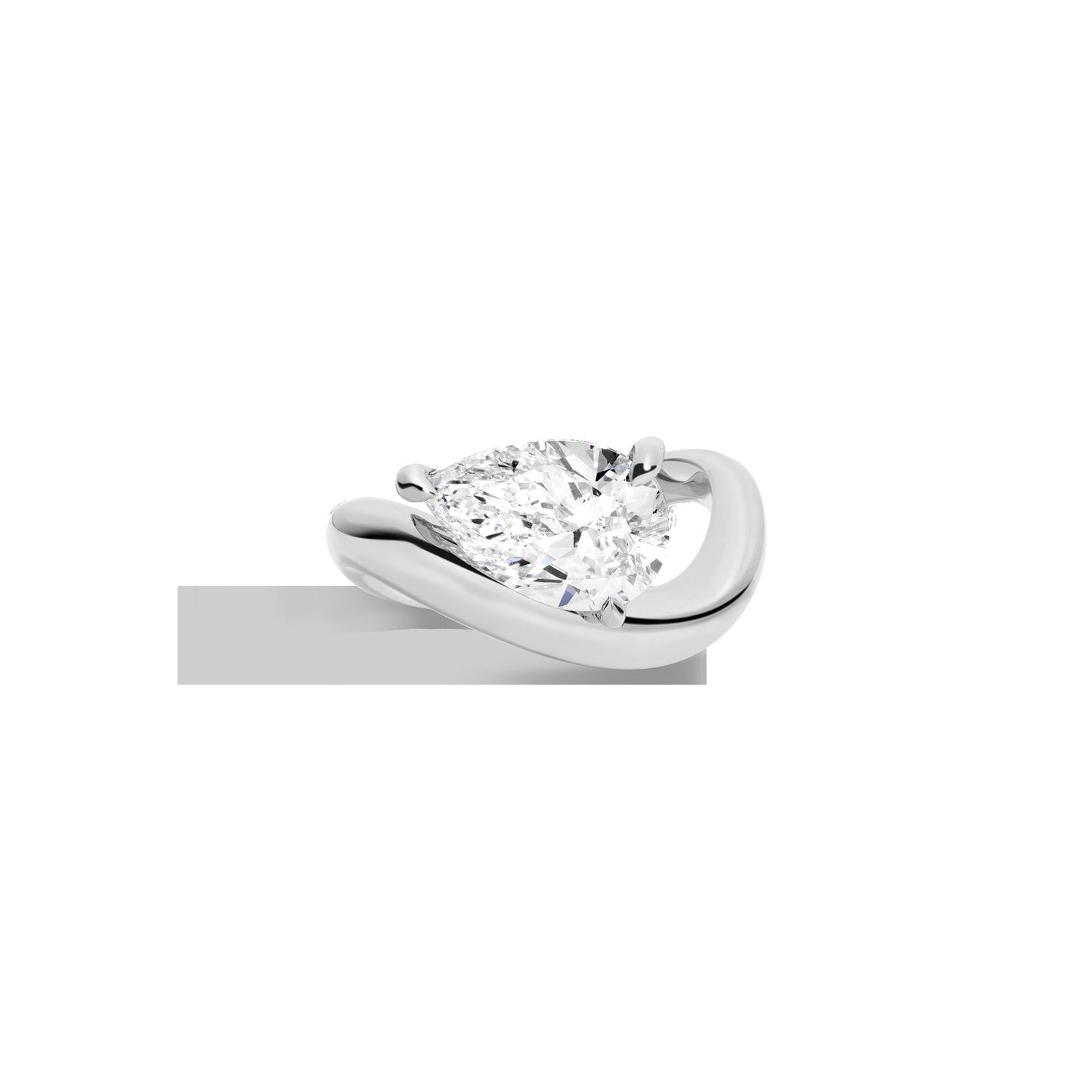 3ct Pear Lab Grown Diamond Floating Ring