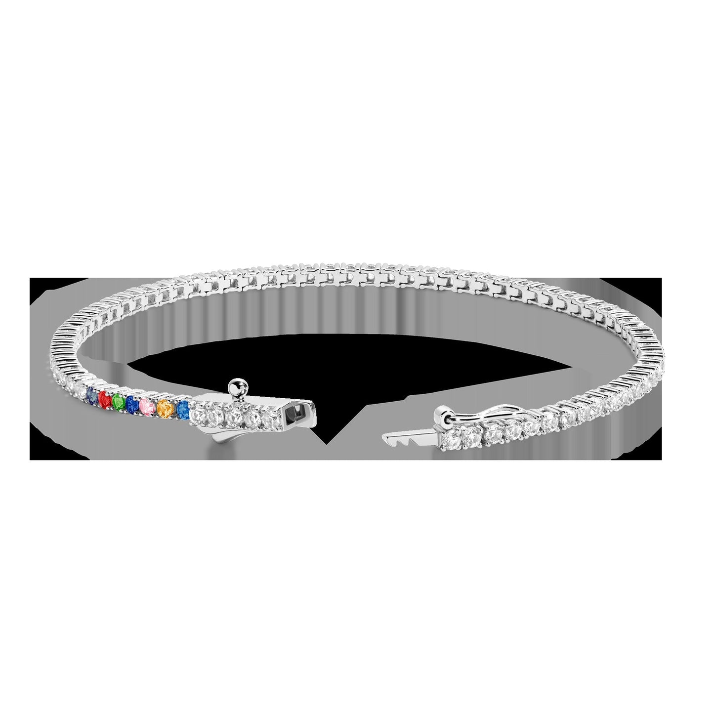 Personalized Lab Grown White Sapphire Tennis Bracelet