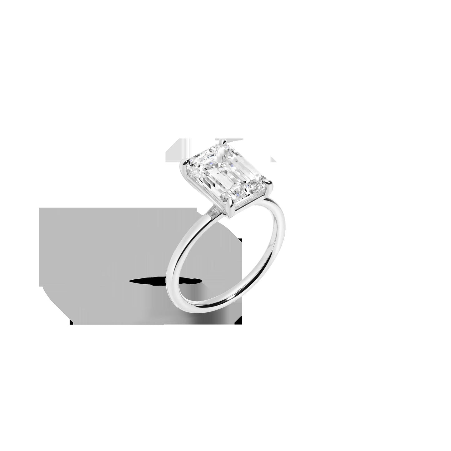 4ct Emerald Lab Grown Diamond Solitaire Ring
