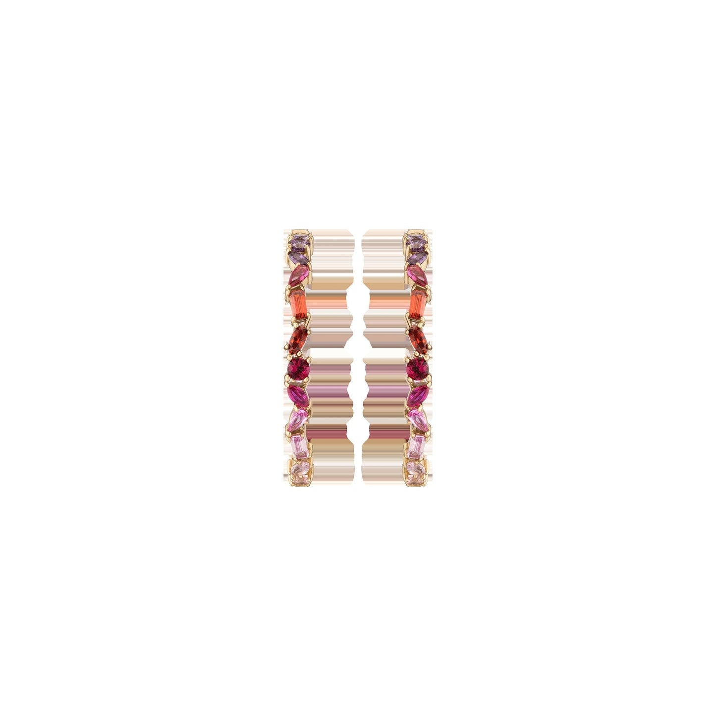 Pink Ombré Mixed Shape Hoop Earrings