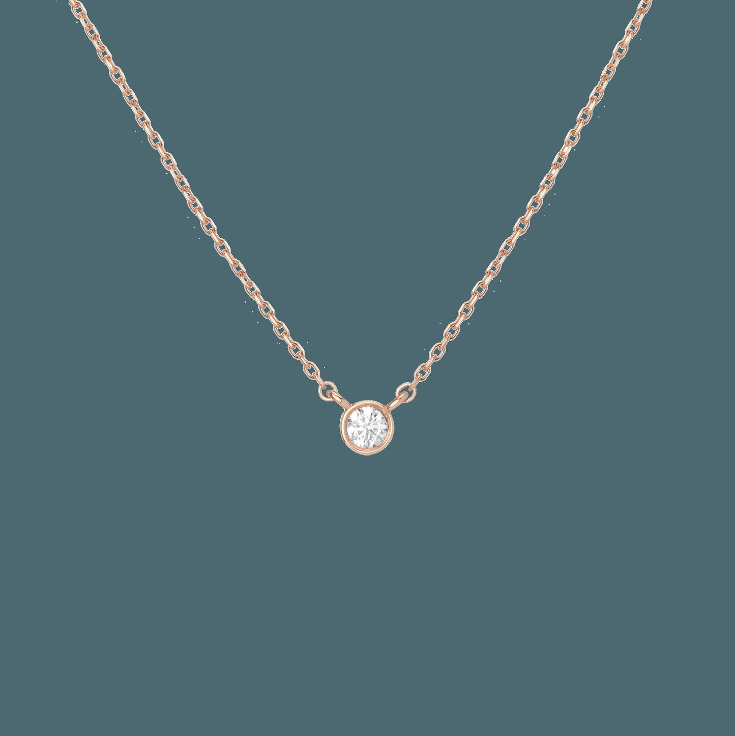 Medium Diamond Bezel Necklace