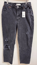 Abercrombie & Fitch Black Button Fly Dad High Rise 30" Inseam Jeans, 28 (6)