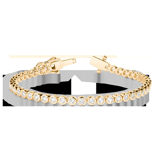 Lab Grown White Sapphire Bezel Tennis Bracelet