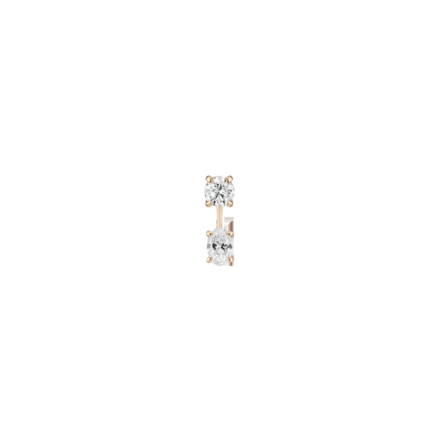 Lab Grown Diamond Ear Jacket - 0.5ct Oval Bottom Stone