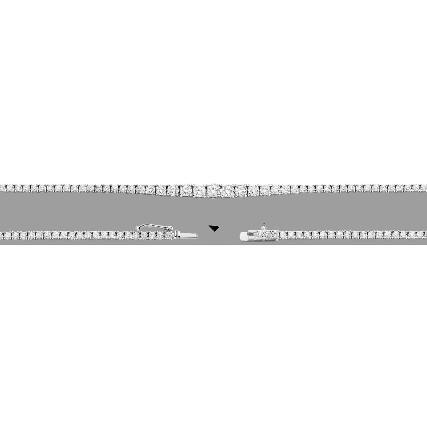 Lab Grown Diamond Graduated Modern Tennis Necklace