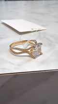 Sterling Silver Gold Vermeil Chrome Diopside Ring, 12