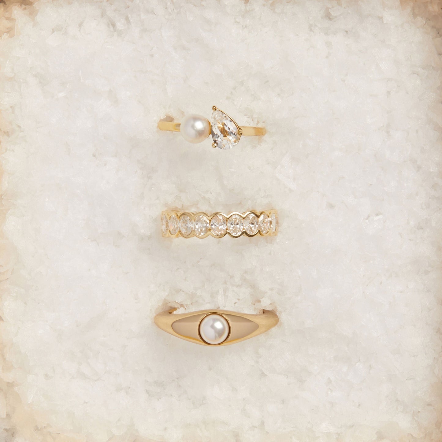 Oval Lab Grown Diamond Semi-Bezel Eternity Ring