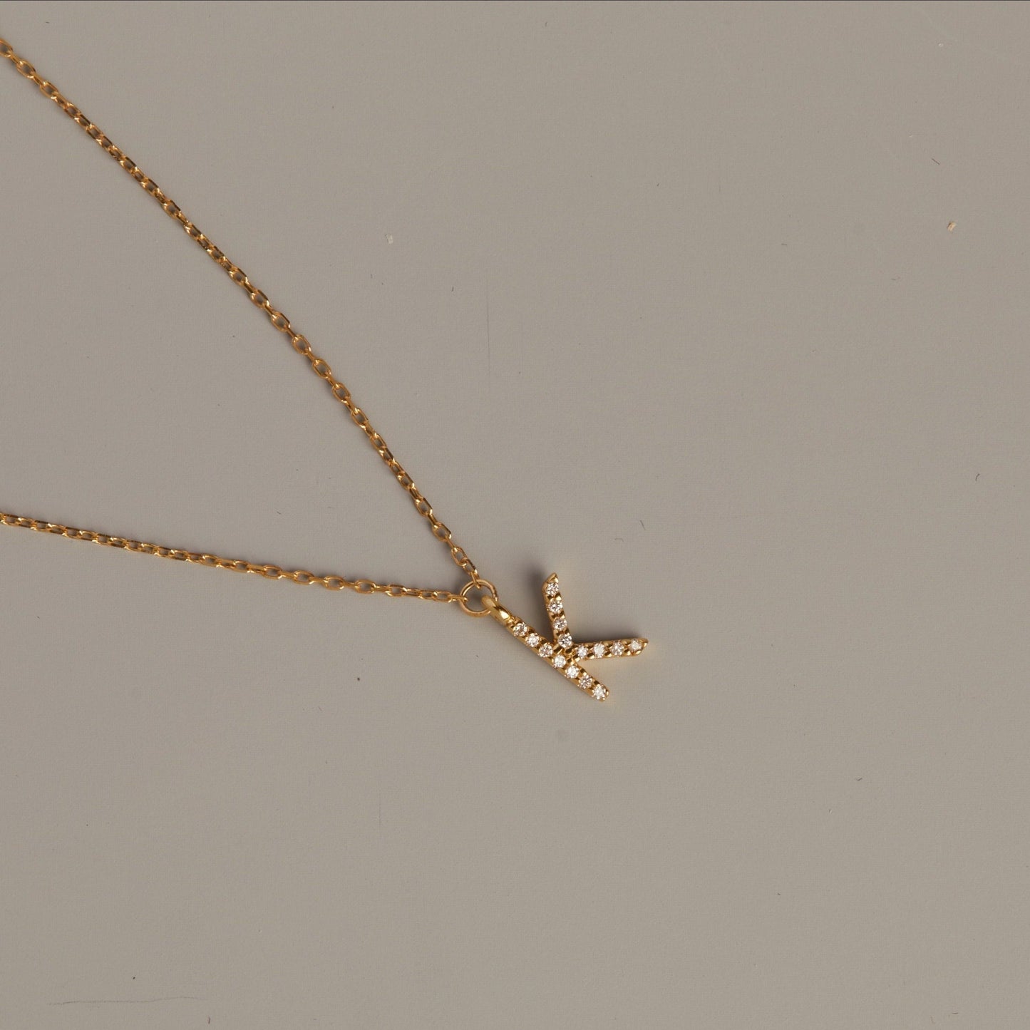 Lab Grown Diamond Pave Station Letter Necklace