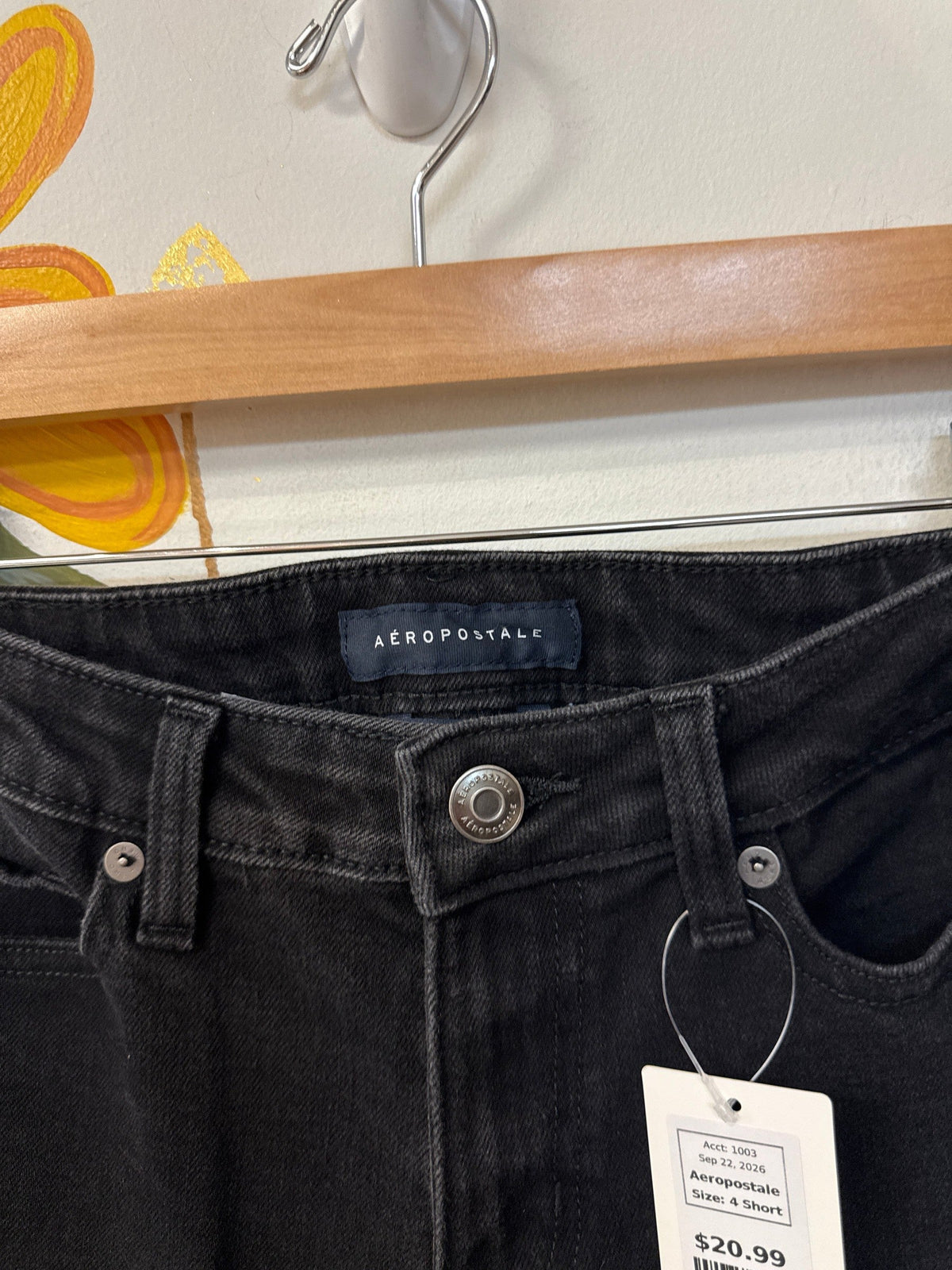 Aeropostale Black Mid Rise Boot 29" Inseam Jeans, 4 Short