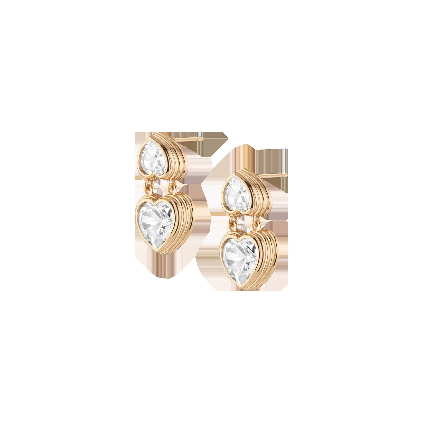 Radiant Heart Art Deco Drop Earrings