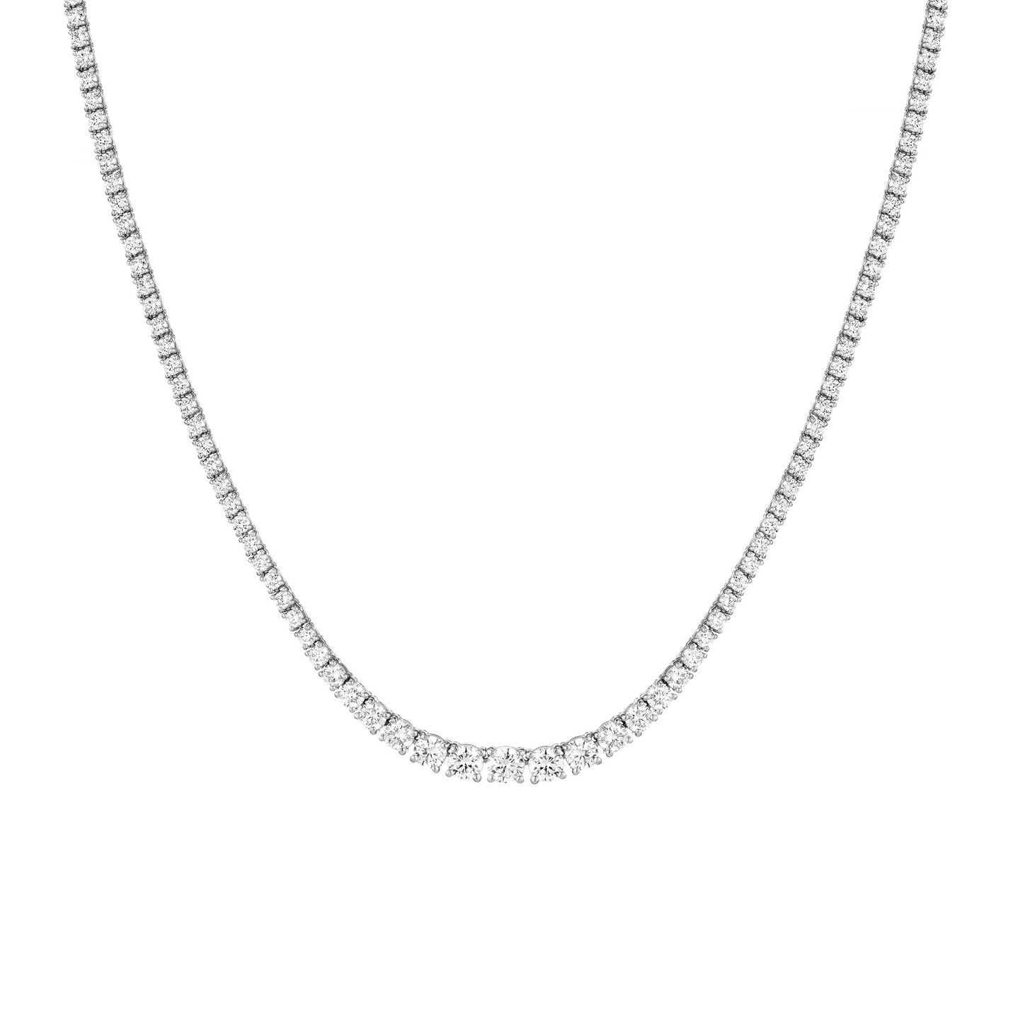 Lab Grown Diamond Graduated Modern Tennis Necklace