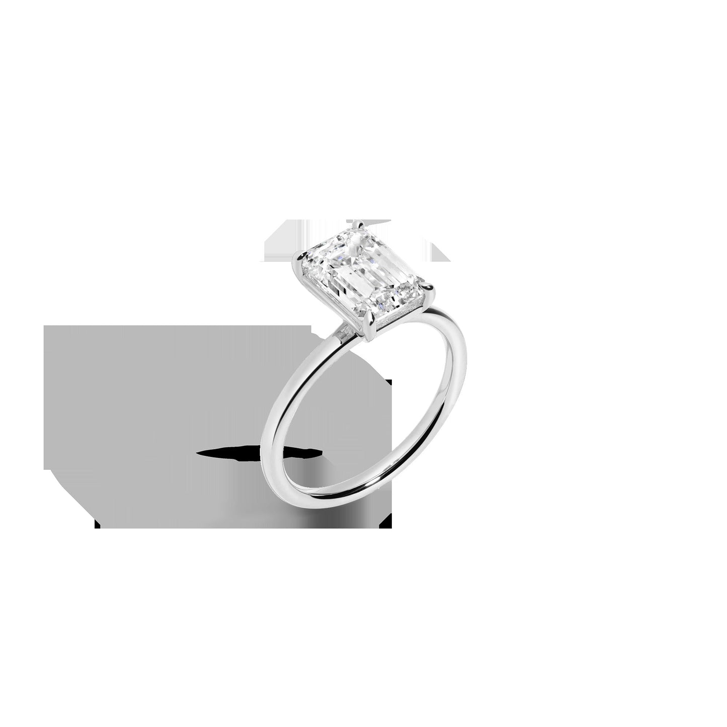 3ct Emerald Lab Grown Diamond Solitaire Ring