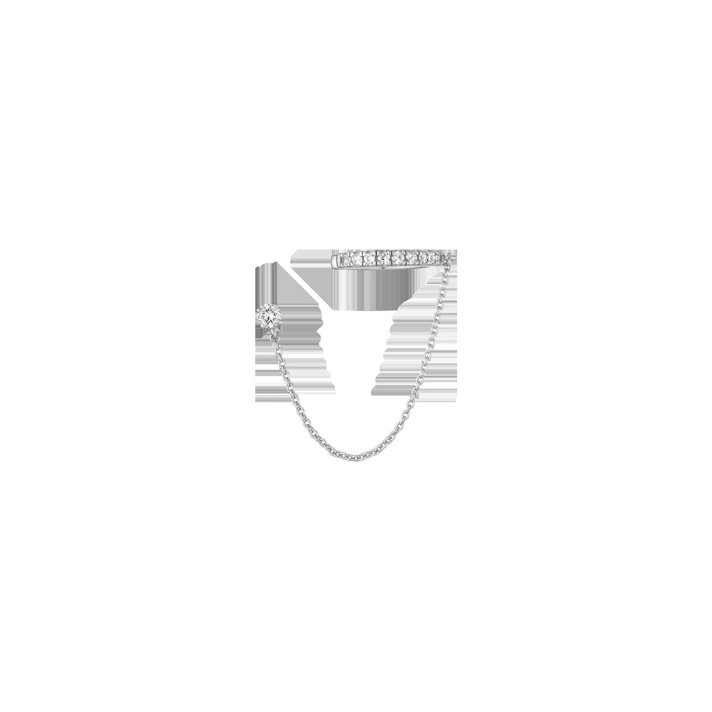 Aurate x Frye: Lab Grown White Sapphire Stud and Ear Cuff