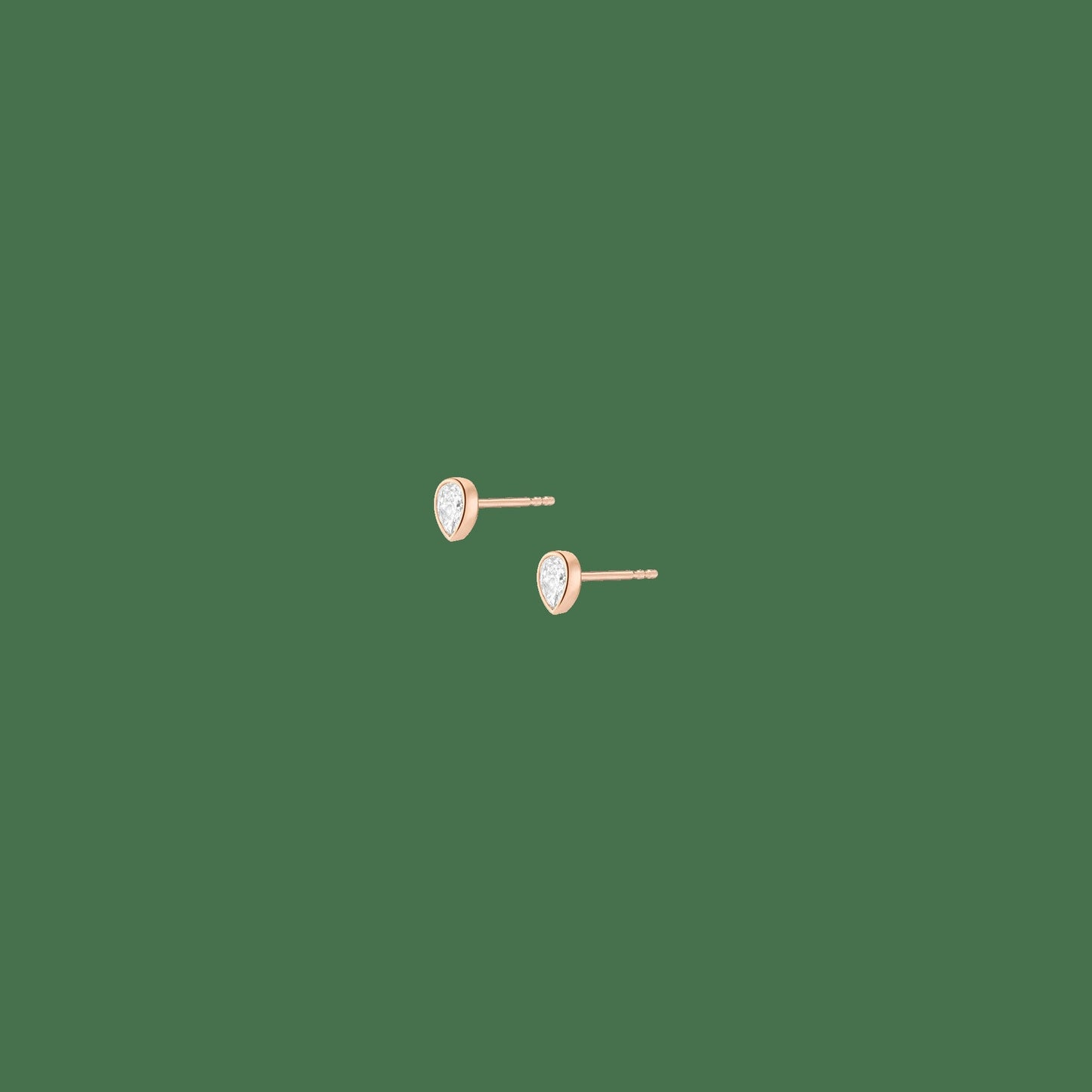 XL Lab Grown Diamond Pear Bezel Stud Earrings