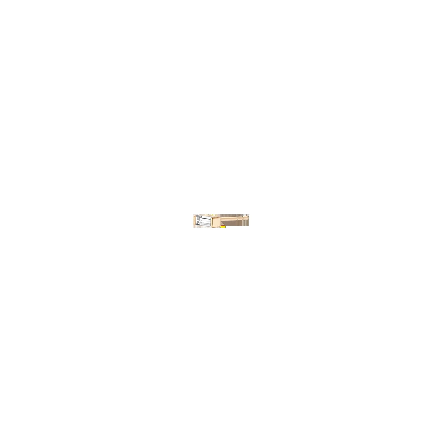 Lab Grown White Sapphire Baguette Stud Earrings