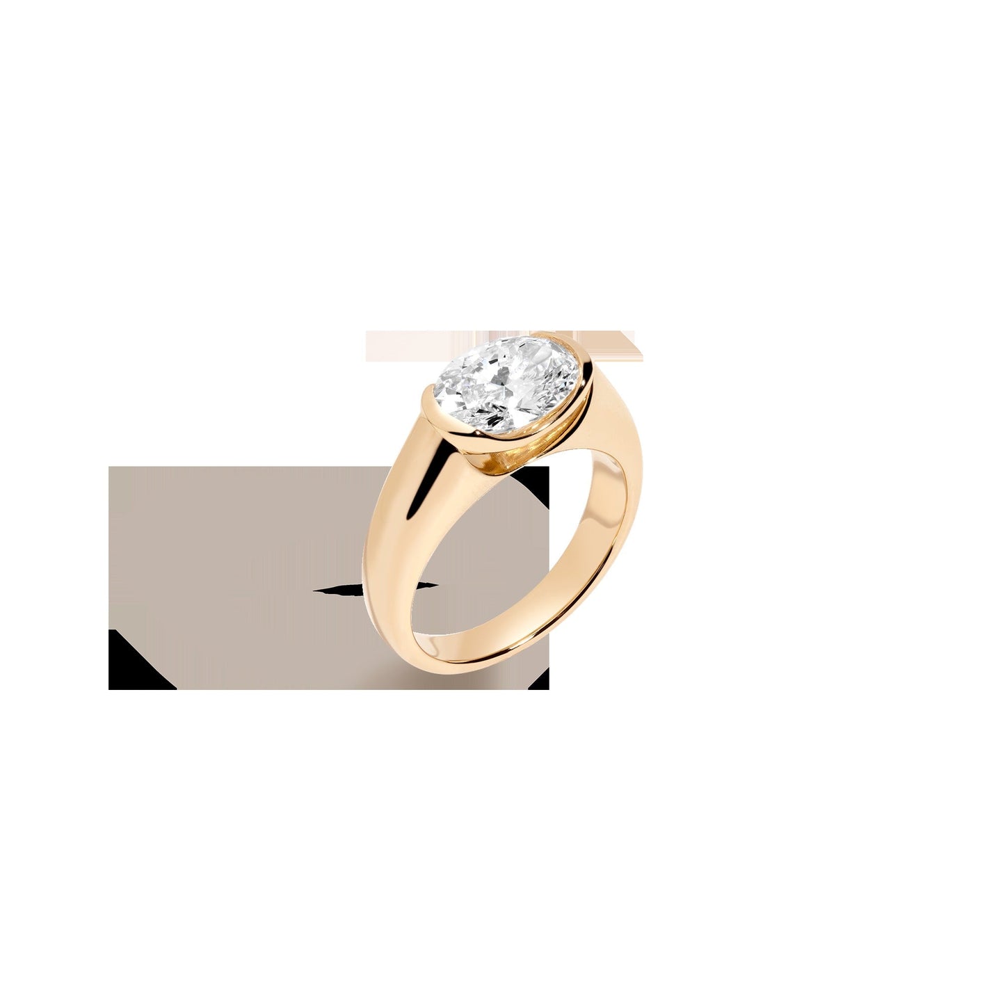 2ct Oval Lab Grown Diamond Floating Signet Ring