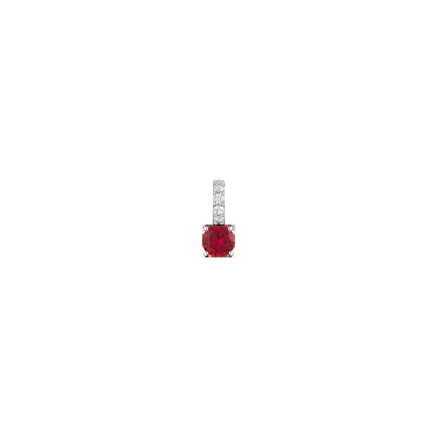 Round Cut Tennis Charm Pendant