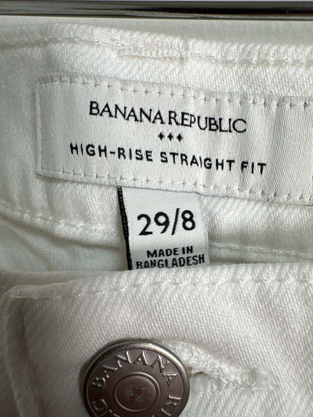 New Banana Republic 27" Inseam High Rise Straight Jeans, 8