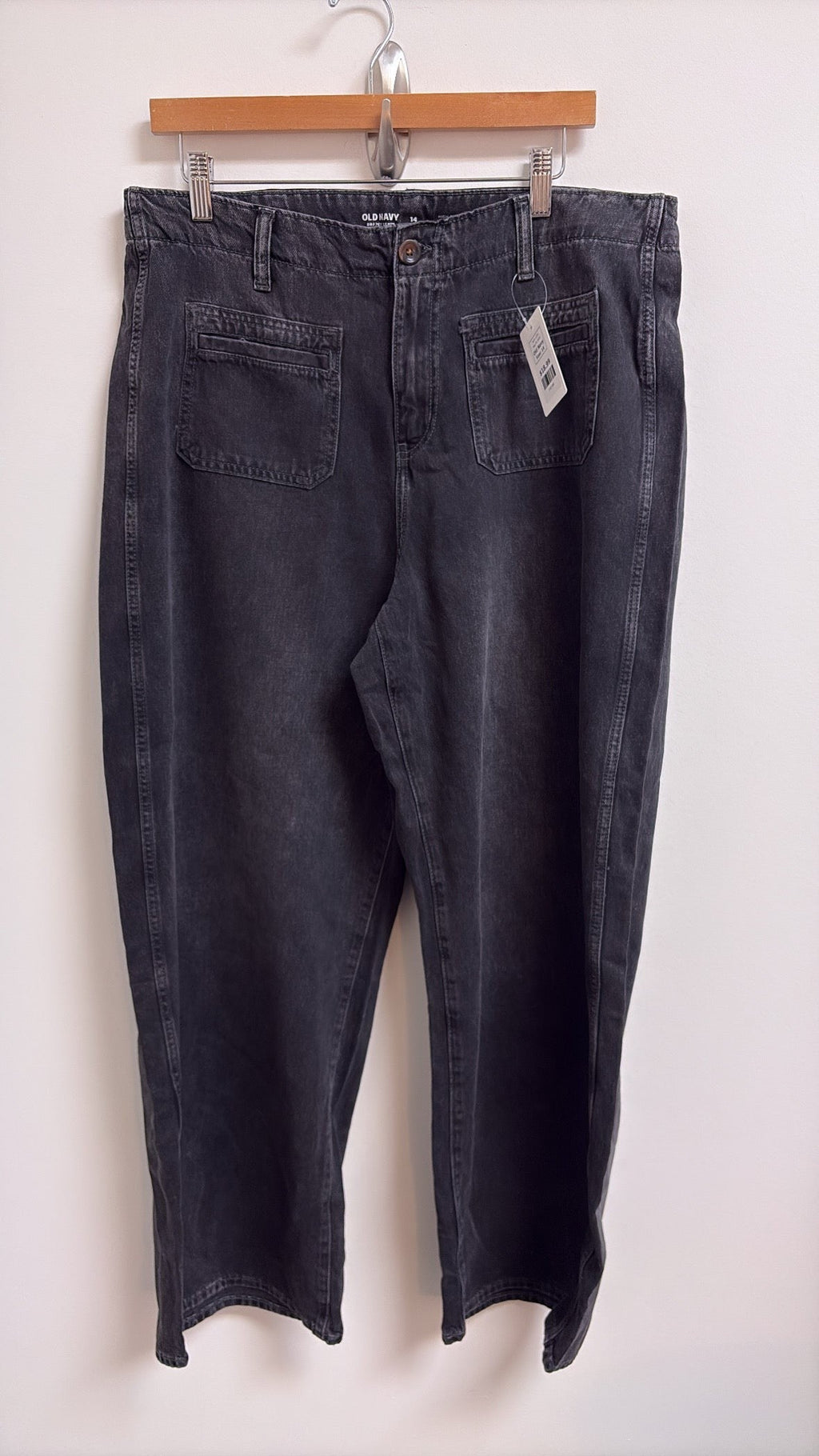 Old Navy 30" Inseam Drapey Baggy Wide Leg Jeans, 14