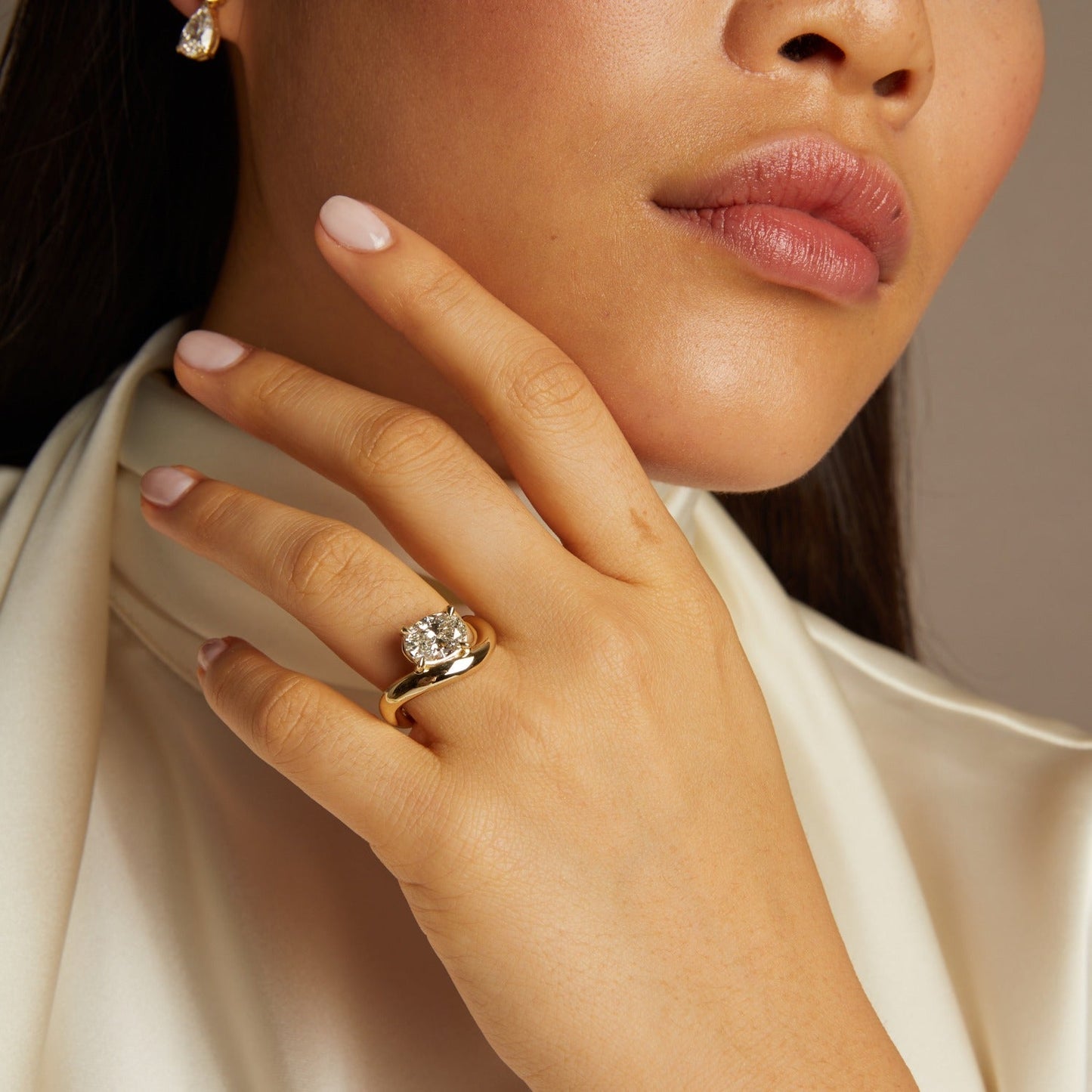 2ct Oval Lab Grown Diamond Floating Ring