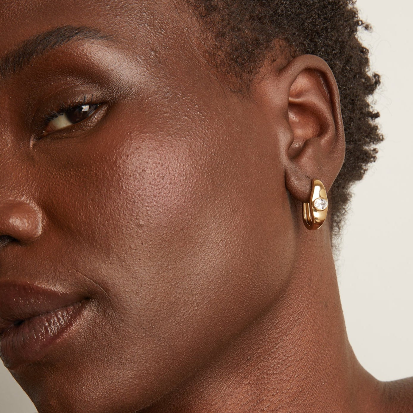 Chunky Lab Grown Diamond Oval Huggie Earrings