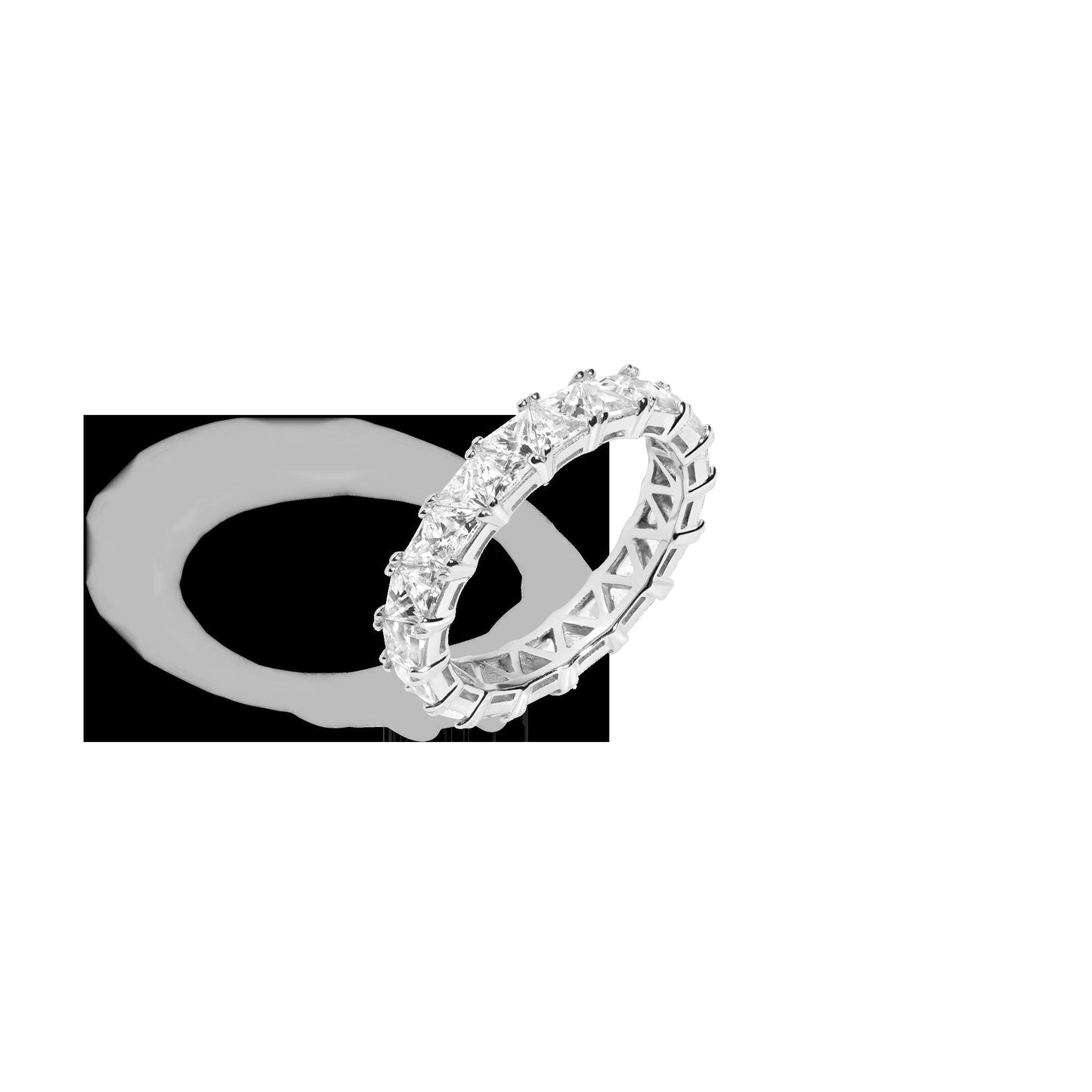 Lab Grown White Sapphire Trillion Eternity Ring