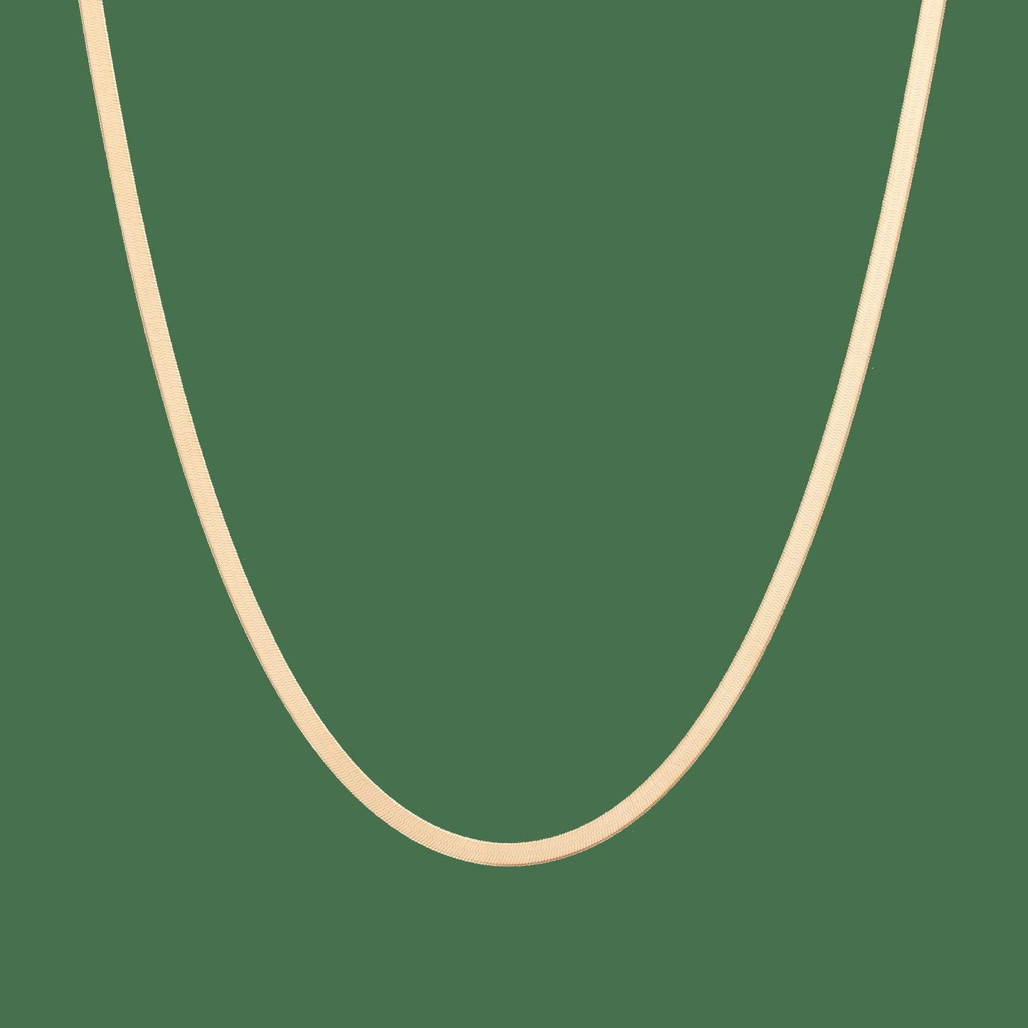 Solid Gold Herringbone Chain Necklace