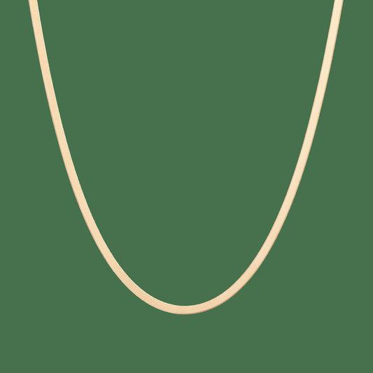 Solid Gold Herringbone Chain Necklace
