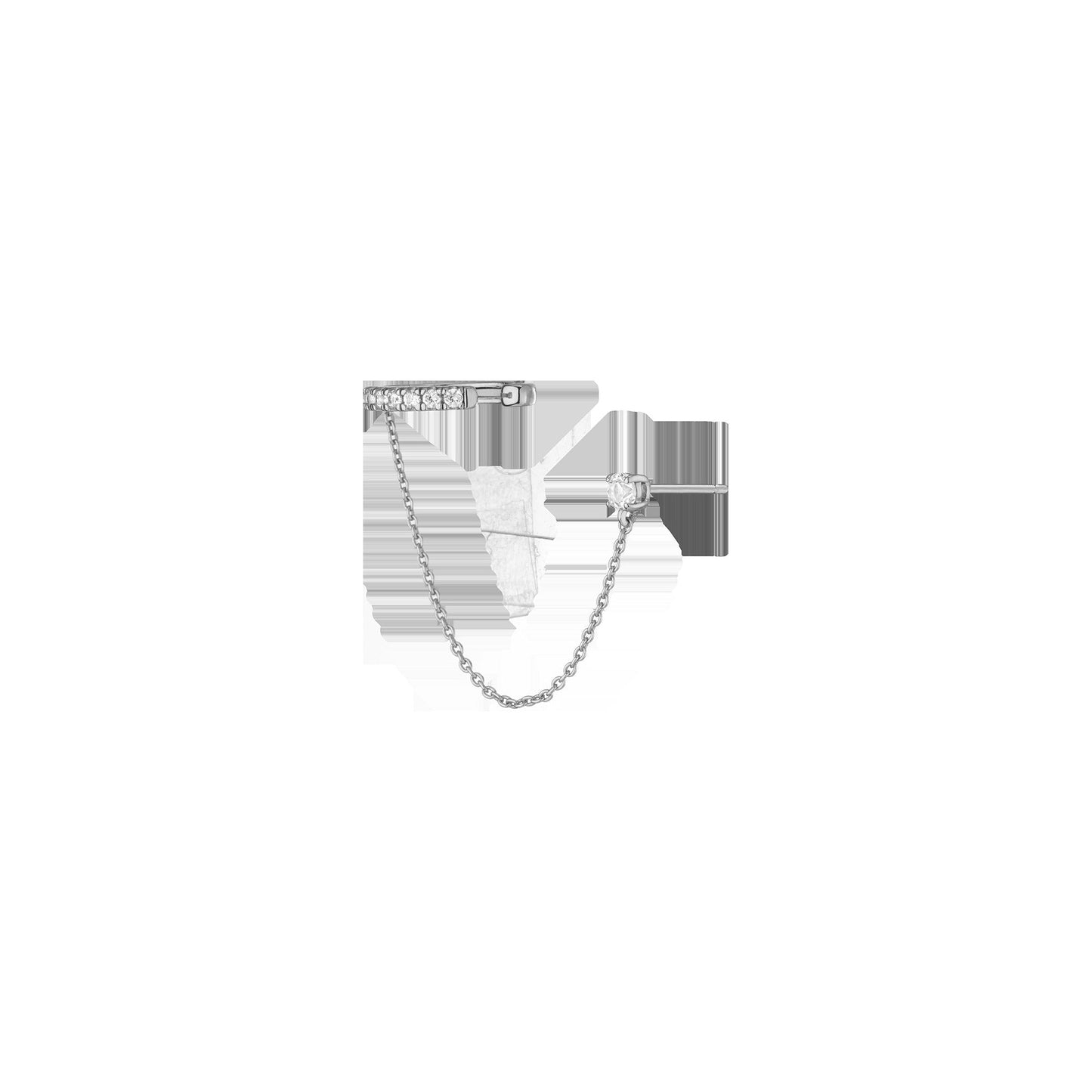 Aurate x Frye: Lab Grown White Sapphire Stud and Ear Cuff