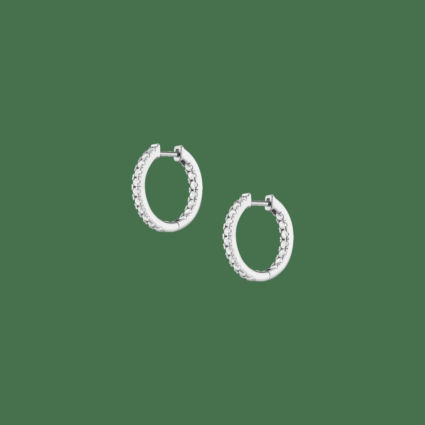 35mm Lab Grown White Sapphire Hoop Earrings