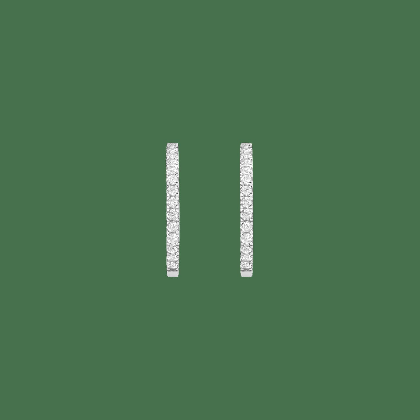 35mm Lab Grown White Sapphire Hoop Earrings
