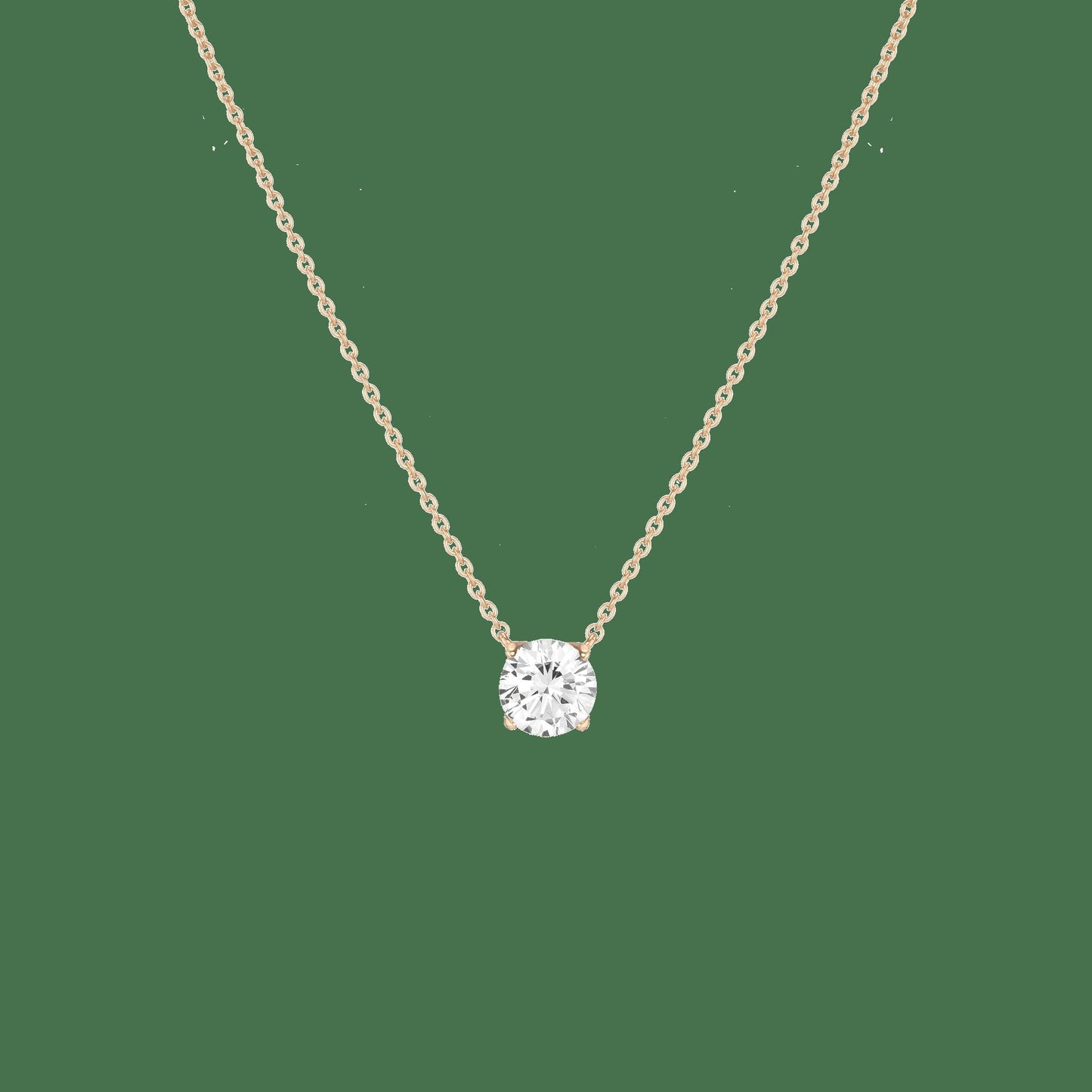 Round Gemstone Solitaire Necklace