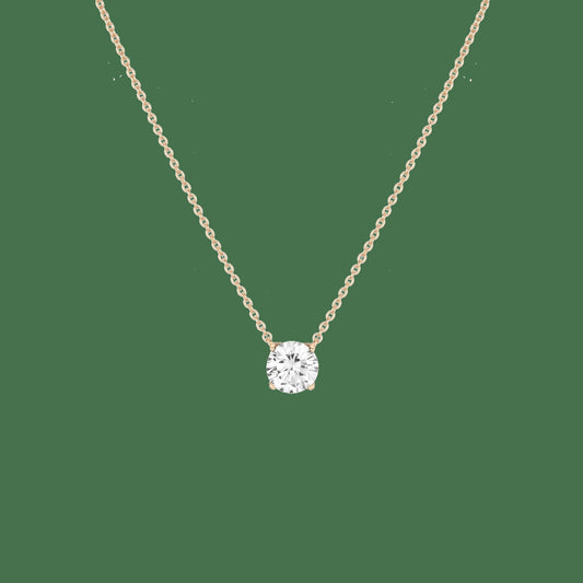 Round Gemstone Solitaire Necklace
