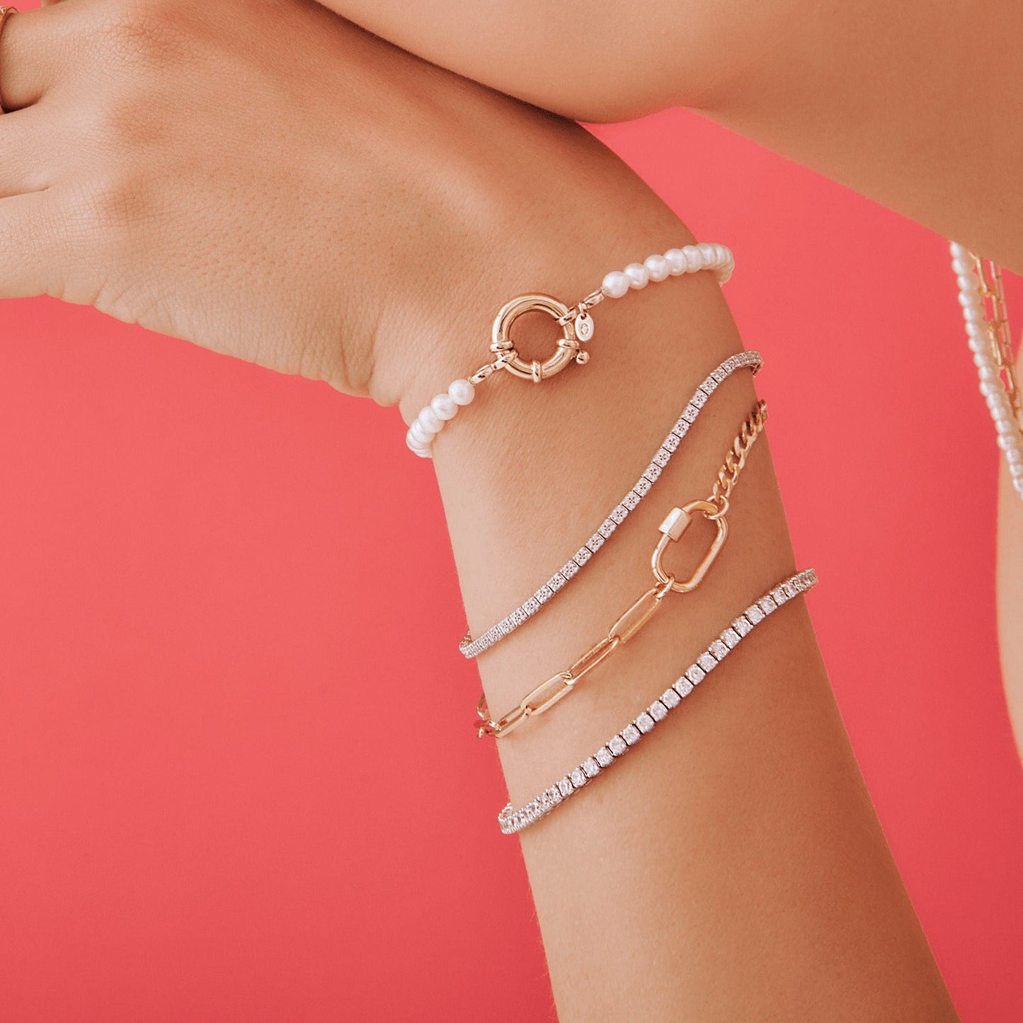 Diamond Cluster Tennis Bracelet